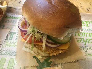 Chicken burger  at Vedang - green burger | Mall of Berlin in Berlin