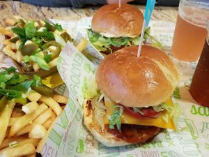 All vegan at Vedang - green burger | Mall of Berlin in Berlin