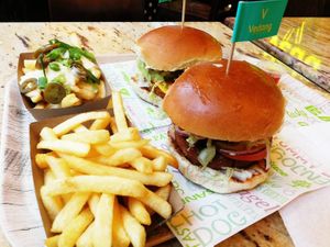 2 menus which included French fries and beverages at Vedang - green burger | Mall of Berlin in Berlin