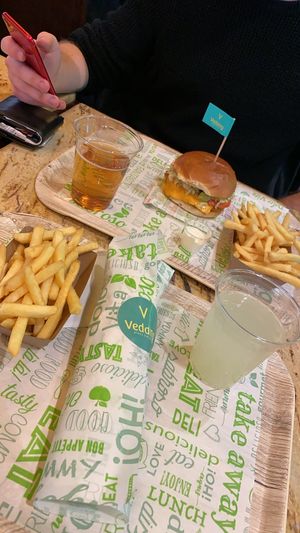 Vegan kebab wrap and the angry chicken burger!!!  at Vedang - green burger | Mall of Berlin in Berlin