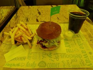 Delicious at Vedang - green burger | Mall of Berlin in Berlin