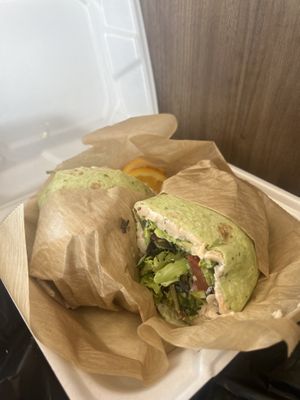 White bean wrap to go   at Juicy's Wellness Cafe in Murfreesboro