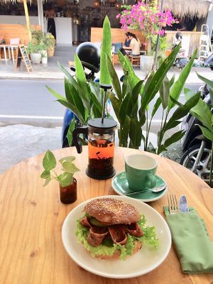Vegan salmon bagel  at Dharma Coffee Canggu in Canggu