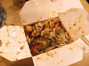 Veggie udon noodles at Wok to Walk - Warmoesstraat in Amsterdam