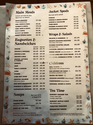 Lots of lovely things to eat 😋  at Beach House in Lyme Regis