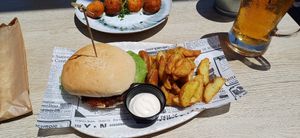 Vegan burger at Wax RestoBar in Faro