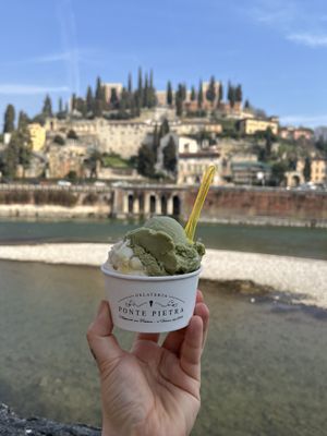  at Gelateria Ponte Pietra in Verona