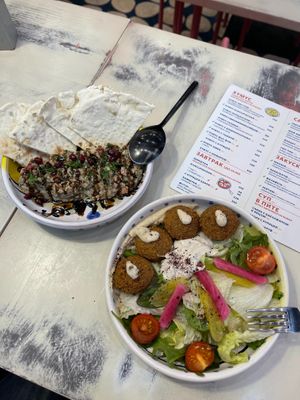 falafel and babaganoush at Abu Gosh in Moscow
