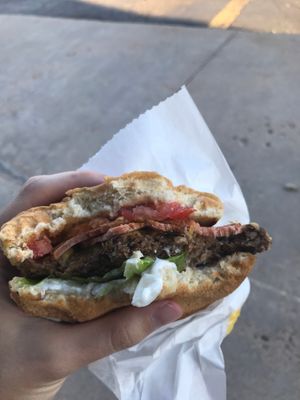 Classic burger at The Veggie Yeti in Denver
