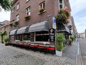 On the corner at Café Forum in Maastricht