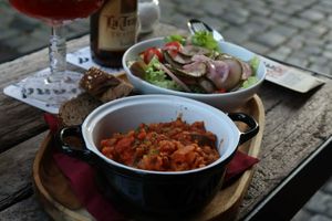 Vegan lentil stew at Café Forum in Maastricht