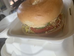 Breakfast bagel   at Peace on Earth in Provo