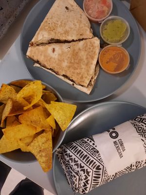Quesadilla and Burrito with nachos at Avotaco in Ta Xbiex