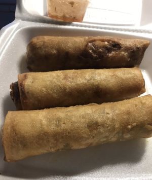 Supposed to be vegan egg rolls  at Taste of Thaiyai in Apple Valley