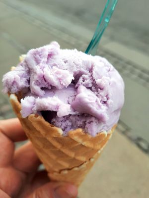 Unicorn ice cream (literally what the flavor is called) at POW - The Vegan Pizzeria in Copenhagen