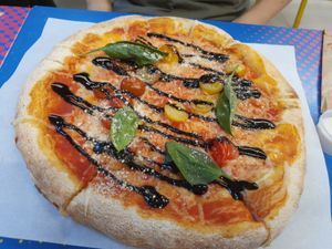 Moscou (cherry tomatoes, basil, balsamico,...) at POW - The Vegan Pizzeria in Copenhagen