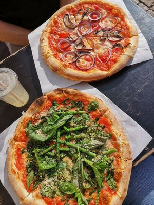 Helsinki and Denver pizza at POW - The Vegan Pizzeria in Copenhagen