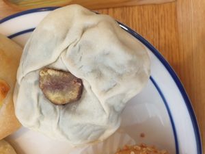 Sweet red bean bun at Veganstory in Cheongju