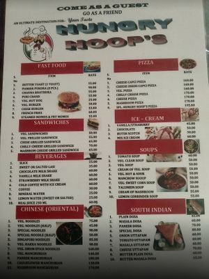 Menu. at Hungry Hoops in Samba