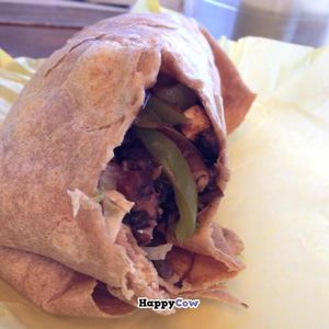 gabby's low fat burrito with vegan cheese & sour cream at El Nutri Taco in Portland