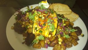 Vegan hash  at Summerhill Country Cafe in Hartlepool