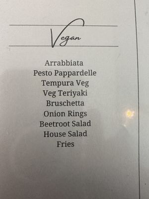 Menu  at Captain's Table in Findhorn