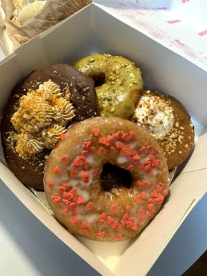 Selection of doughnuts (all vegan and gluten-free) at Healthy Cakes in Valencia