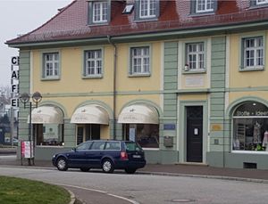 The cafe from the outside. Calm area at Das Rieberg in Karlsruhe