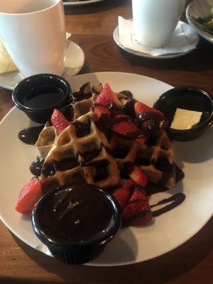 Banana and oat waffles   at Milk Money in Fort Lauderdale