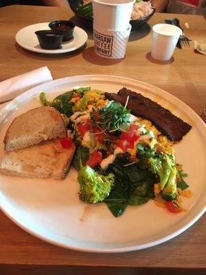 Vegan scrambled tofu (Brunch special) at Milk Money in Fort Lauderdale