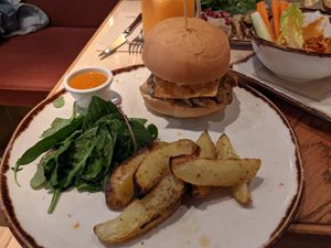 "no chicken" Mexican burger at Margarito in Bilbao