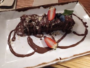 Brownie vegano at Margarito in Bilbao