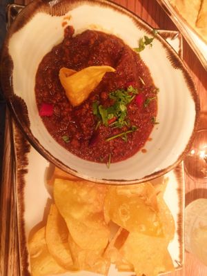 Vegan chili at Margarito in Bilbao