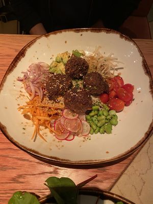 poke bow with falafel  at Margarito in Bilbao