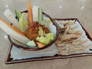 Starter to share / we ordered hummus but they served us vegan sobrasada instead (it was really good anyway) at Margarito in Bilbao