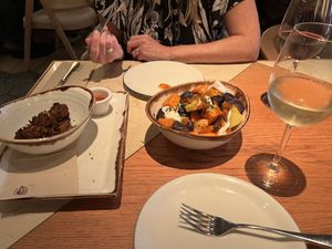 Tubers and veggie balls  at Margarito in Bilbao