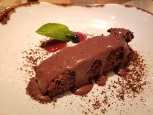 Brownie vegano at Margarito in Bilbao