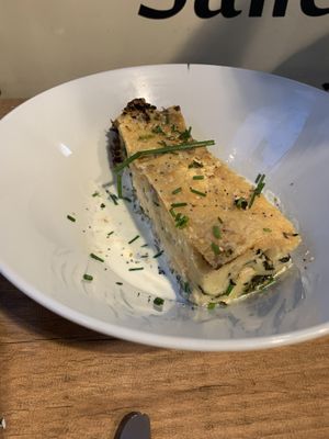 Lasagne with salmon  at La Cantine in Honfleur