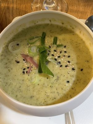 Vegan broccoli soup. So good!  at La Cantine in Honfleur
