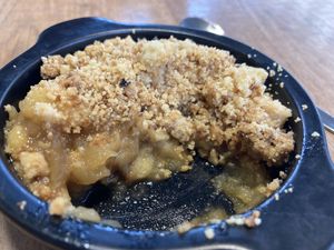 July ‘23 apple crumble dessert   at La Cantine in Honfleur