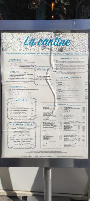 Menu at La Cantine in Honfleur