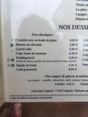 Desserts veganes  at La Cantine in Honfleur