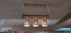 Lights made by owners at Ruro's Cocina Urbana & Soy Veggie in Tijuana
