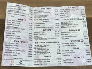 Menu 2 at Protein Plants Cafe in Orange