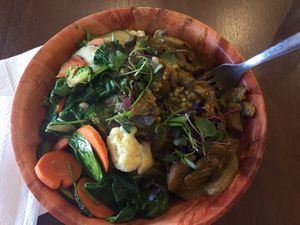 Mushroom curry bowl  at Protein Plants Cafe in Orange