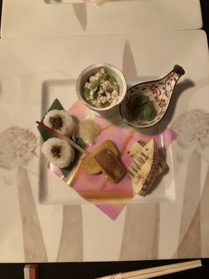 appetizer dinner  at Kashiwaya Ryokan in Gunma