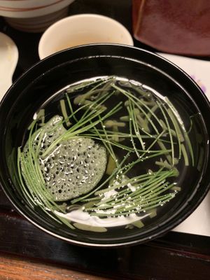 Fresh, green soup at Kashiwaya Ryokan in Gunma