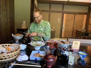 Japanese breakfast  at Kashiwaya Ryokan in Gunma