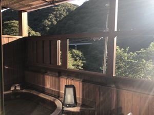 Private onsen in Kame room at Kashiwaya Ryokan in Gunma