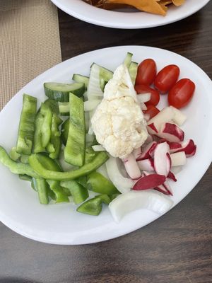 Veggies for dipping  at Habibi's in North Attleboro
